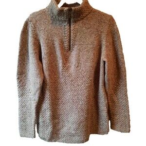 Christopher & Banks Tan Pullover Quarter Zip Knit Cozy Sweater Size Large